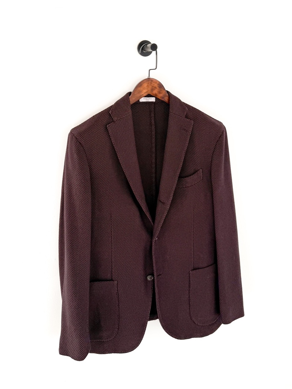 NEW Boglioli K Jacket Textured Blazer Cotton Sport Coat Men's 38R Black Maroon - Picture 5 of 16
